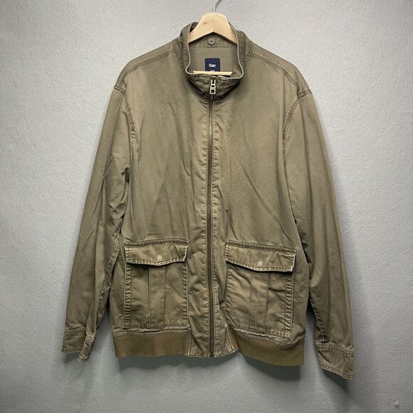 Gap Mens Khaki Brown Full-Zip Utility Cargo Jacket XL - Picture 1 of 7